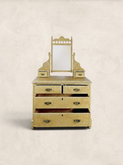 English Pine Dressing Chest with Mirror
