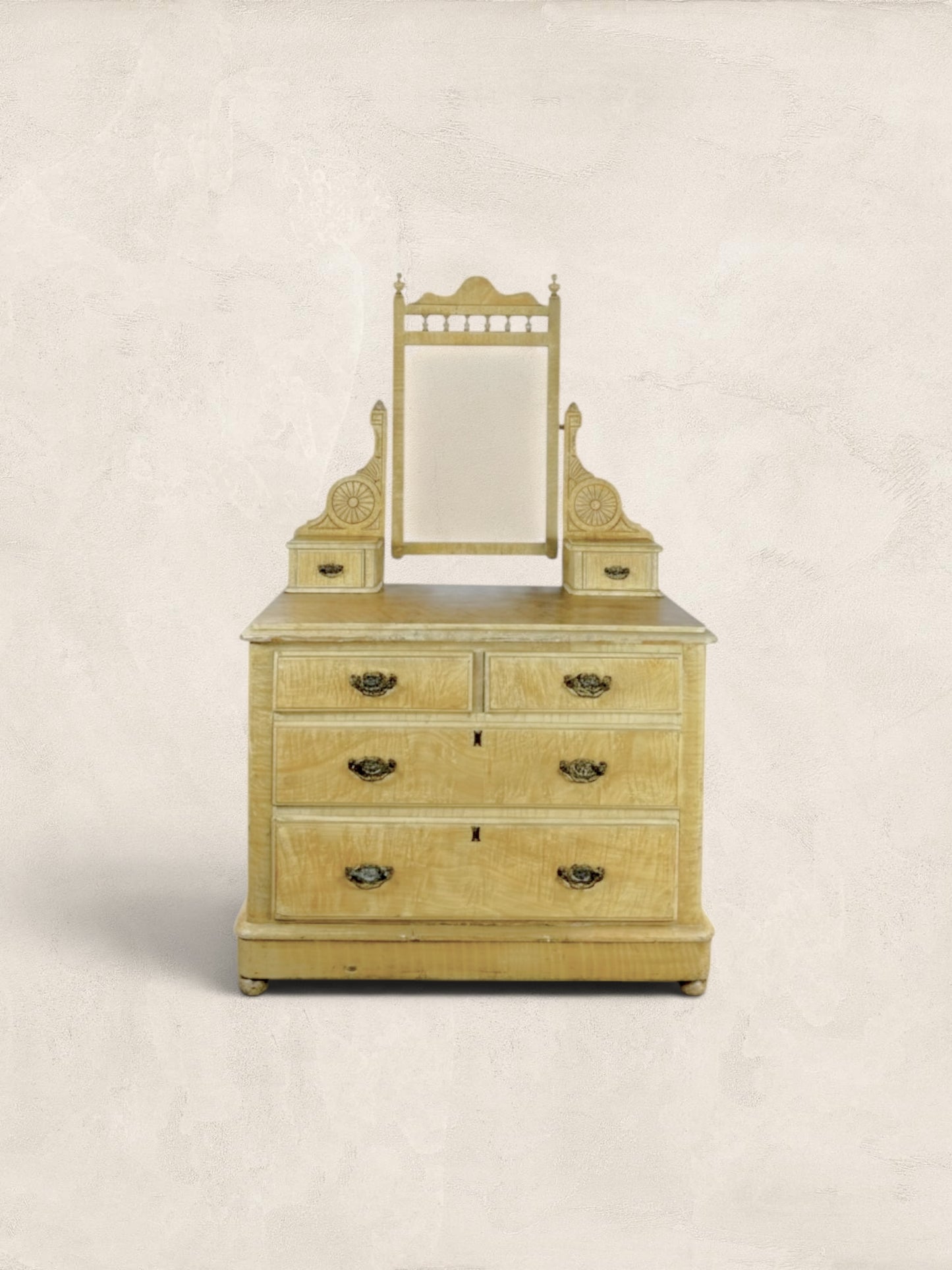 English Pine Dressing Chest with Mirror