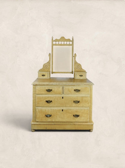 English Pine Dressing Chest with Mirror
