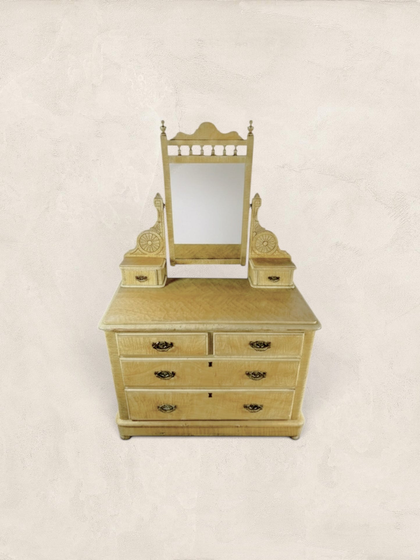 English Pine Dressing Chest with Mirror