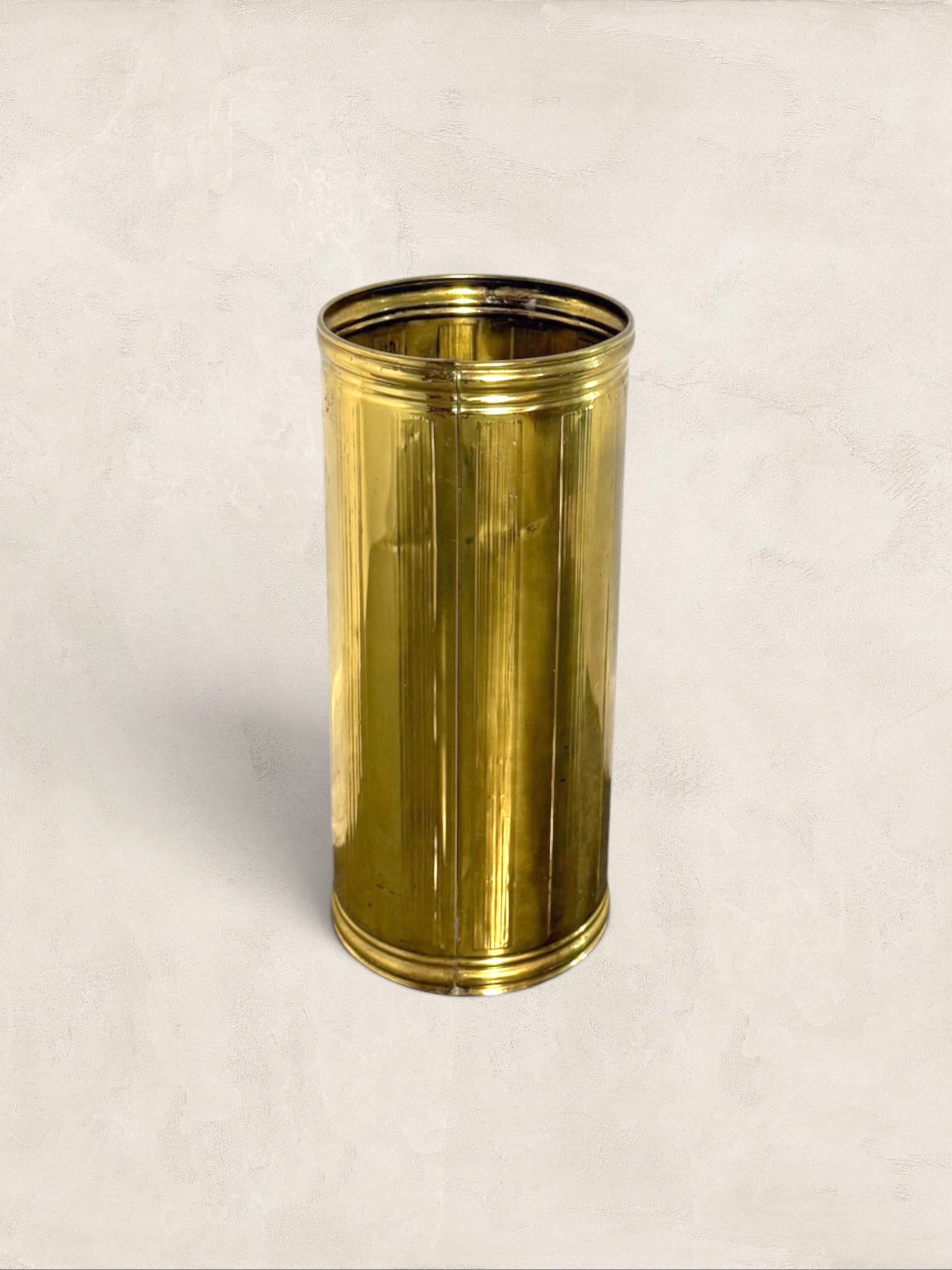English Brass Embossed Umbrella Stand
