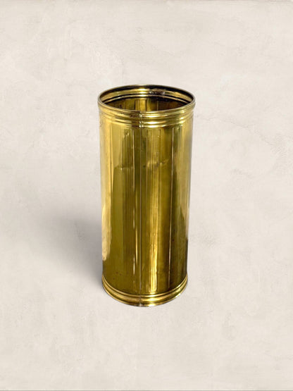 English Brass Embossed Umbrella Stand