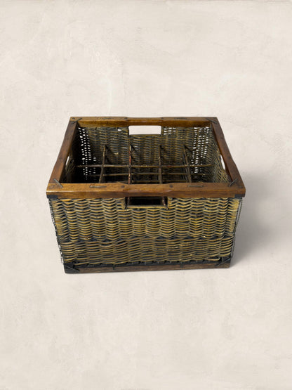 English Wicker Wine Crate