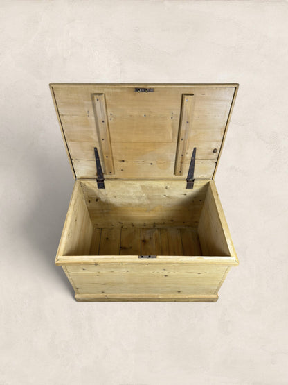 English Pine Blanket Chest with Original Handles