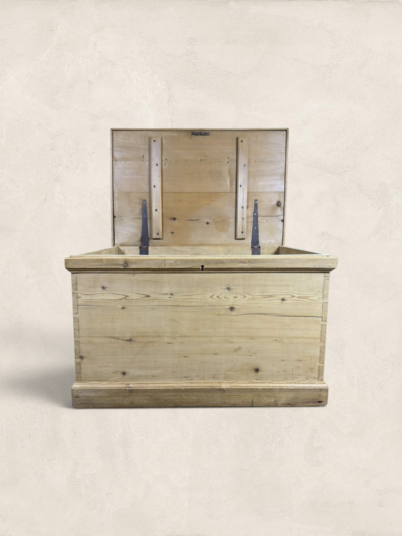 English Pine Blanket Box with Original Handles