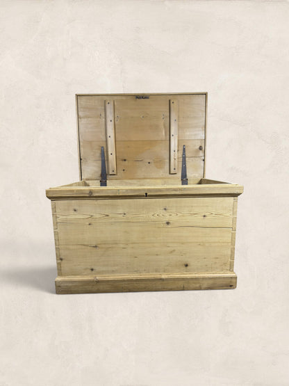 English Pine Blanket Chest with Original Handles