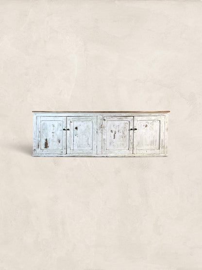 French Provincial Painted Pine Enfilade Sideboard, circa 1900