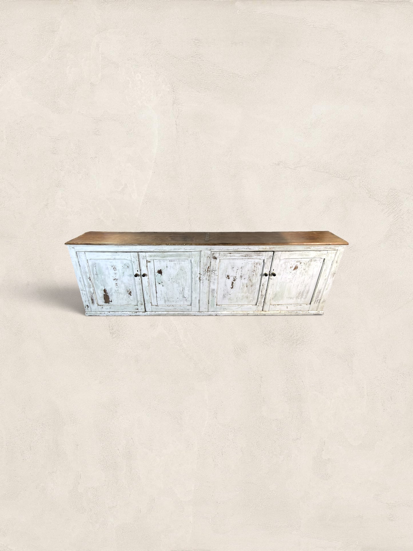 French Provincial Painted Pine Enfilade Sideboard, circa 1900