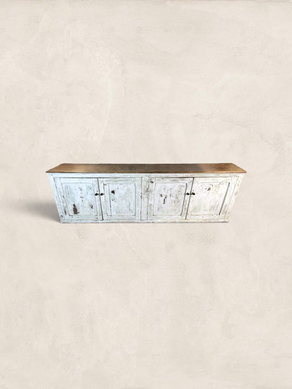 French Provincial Painted Pine Enfilade Sideboard, circa 1900