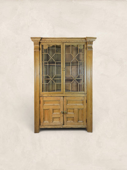 English Pine Corner Display Cabinet Circa 1880