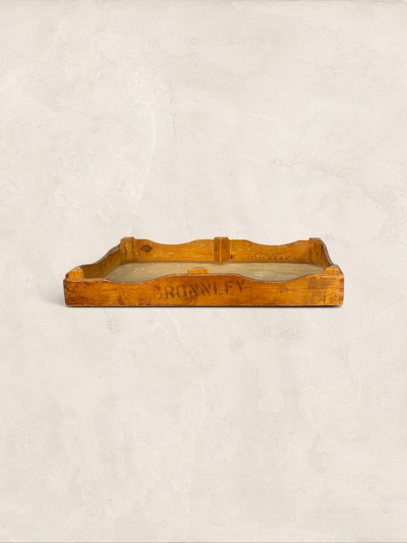 English Bronnley Branded Pine Decorative Tray