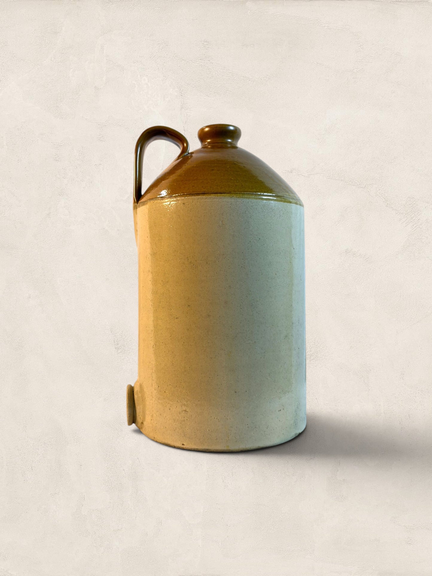 Large Antique English Salt Glaze Stoneware Flagon, 4 Gallon