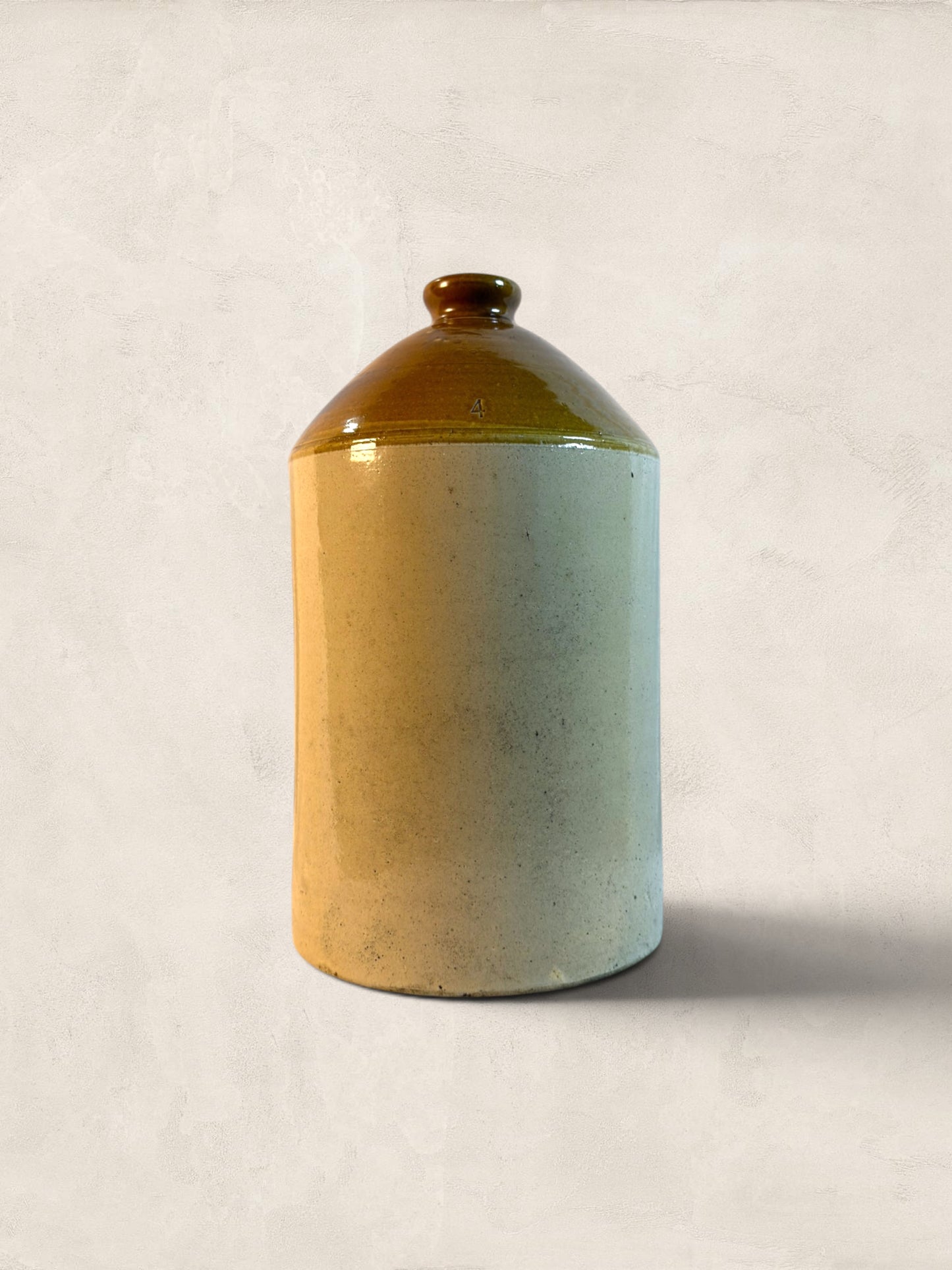 Large Antique English Salt Glaze Stoneware Flagon, 4 Gallon
