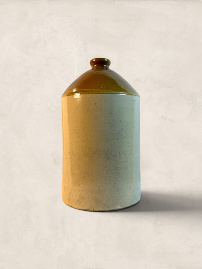 Large Antique English Salt Glaze Stoneware Flagon, 4 Gallon