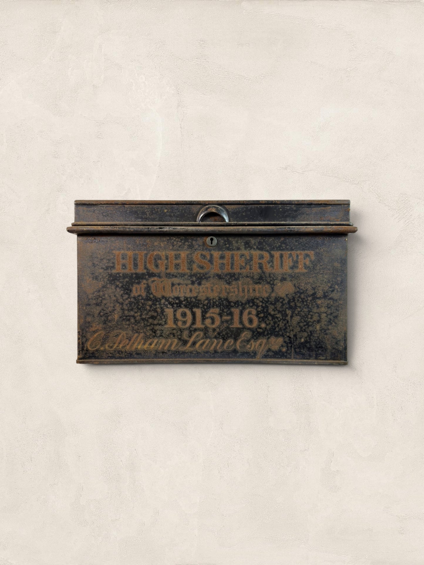 Antique Metal Deed Box - High Sheriff
