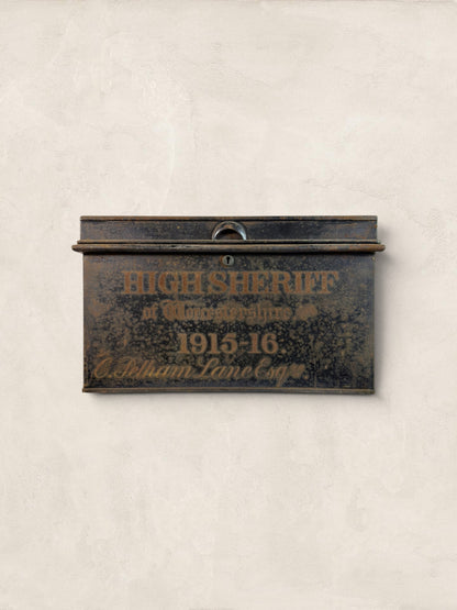 Antique Metal Deed Box - High Sheriff