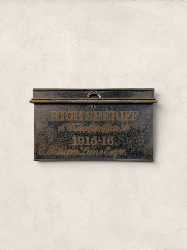 English Painted Metal Deed Box