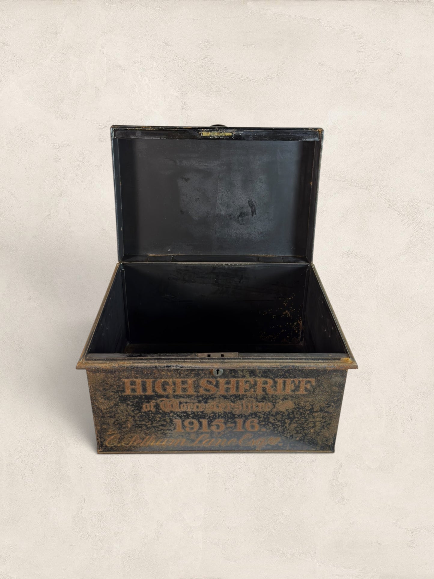 Antique Metal Deed Box - High Sheriff