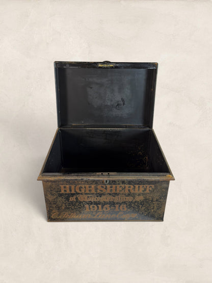 Antique Metal Deed Box - High Sheriff