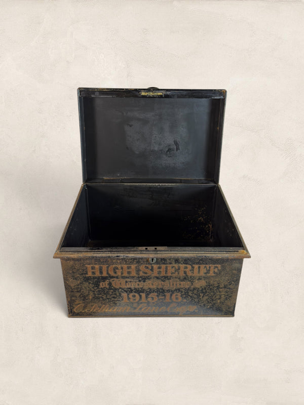English Painted Metal Deed Box