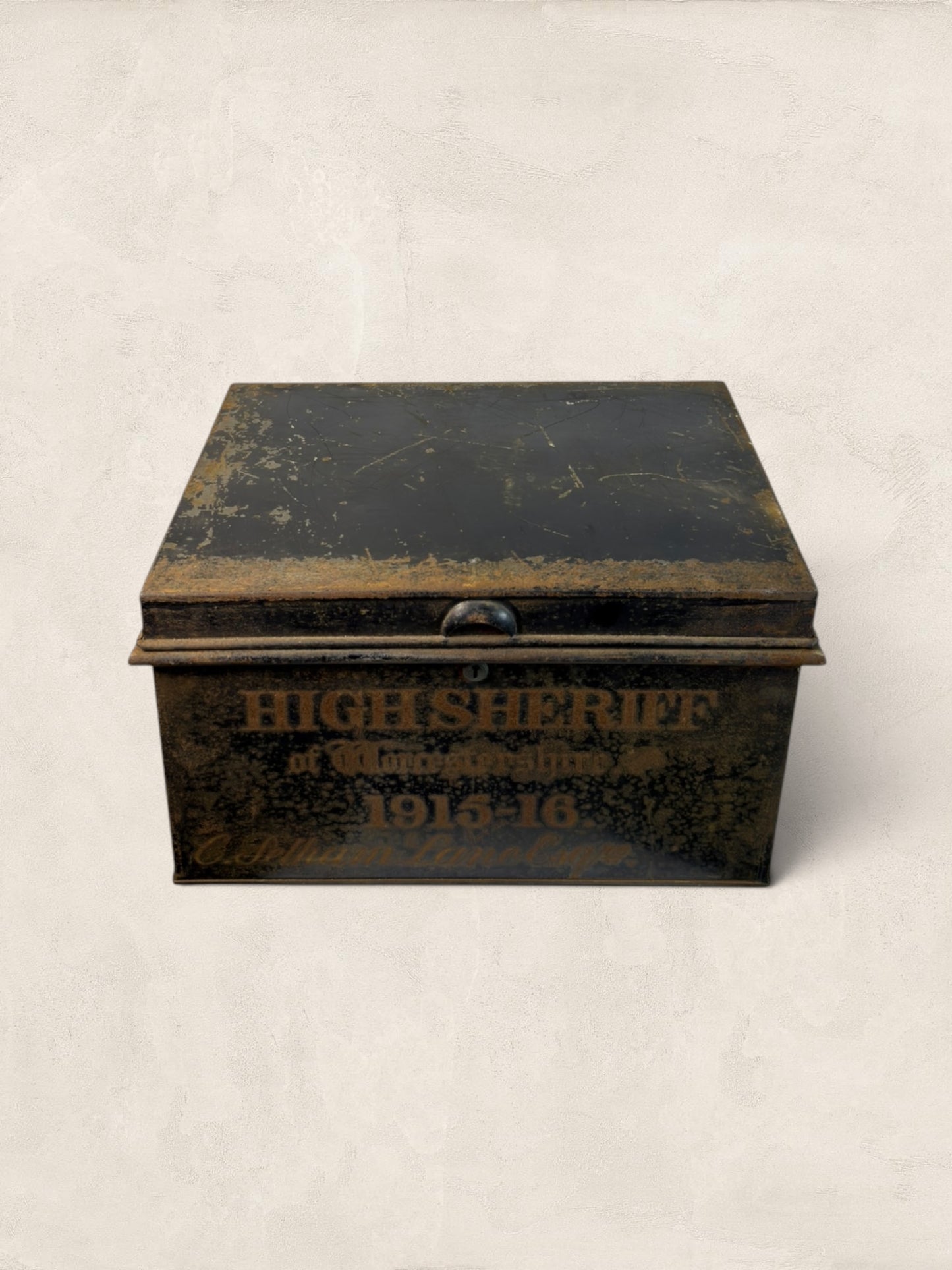 Antique Metal Deed Box - High Sheriff