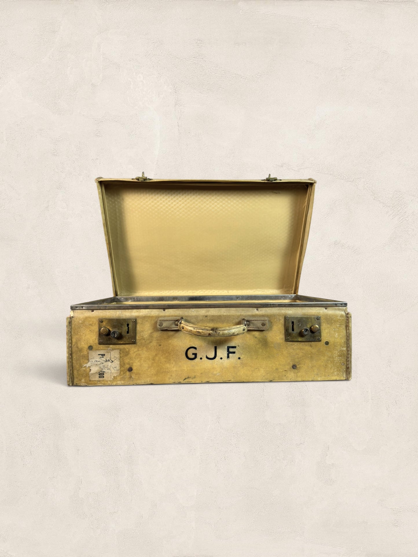 Harrods Monogrammed Vellum Suitcase, circa 1920s