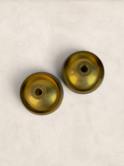 Pair of Brass Traveling Candlesticks - Brighton Buns