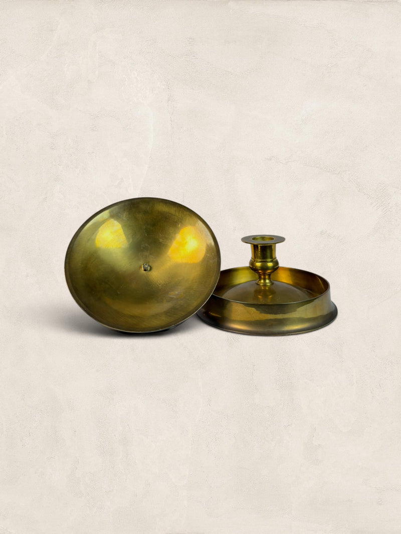 Pair of Brass Traveling Candlesticks - Brighton Buns