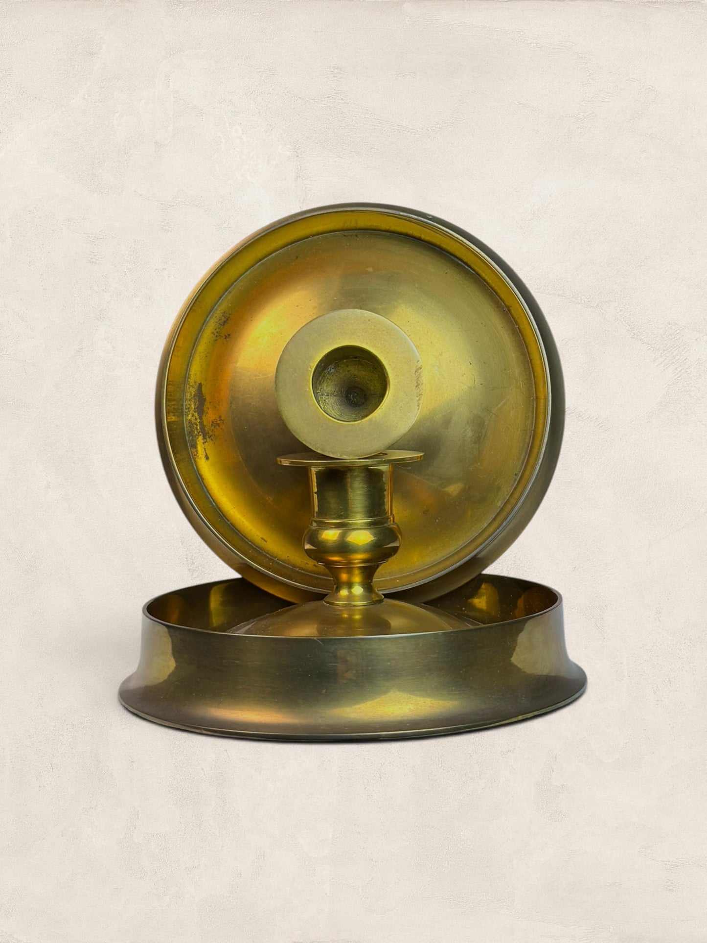 Pair of Brass Traveling Candlesticks - Brighton Buns