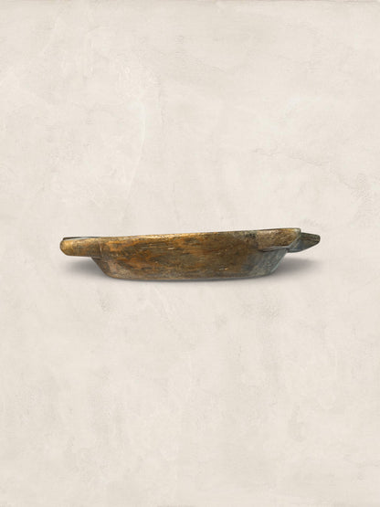 Antique Hand-Hewn Oak Dough Bowl Trencher
