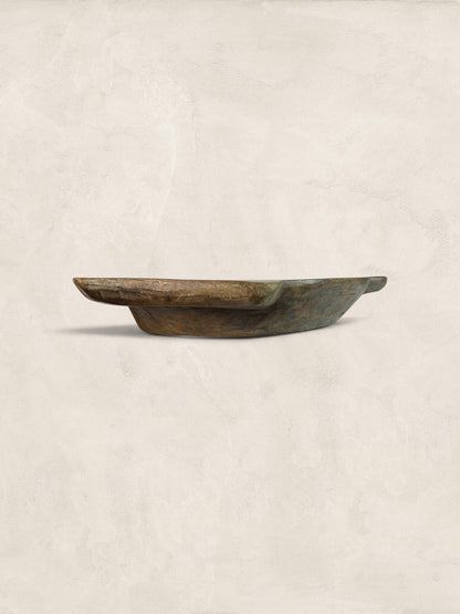 Antique Hand-Hewn Oak Dough Bowl Trencher