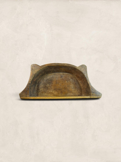 Antique Hand-Hewn Oak Dough Bowl Trencher