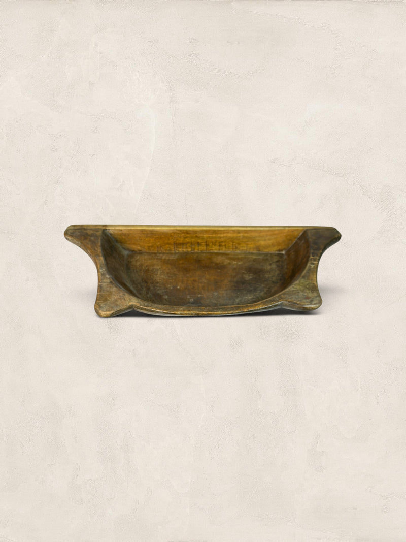 Antique Hand-Hewn Oak Dough Bowl Trencher