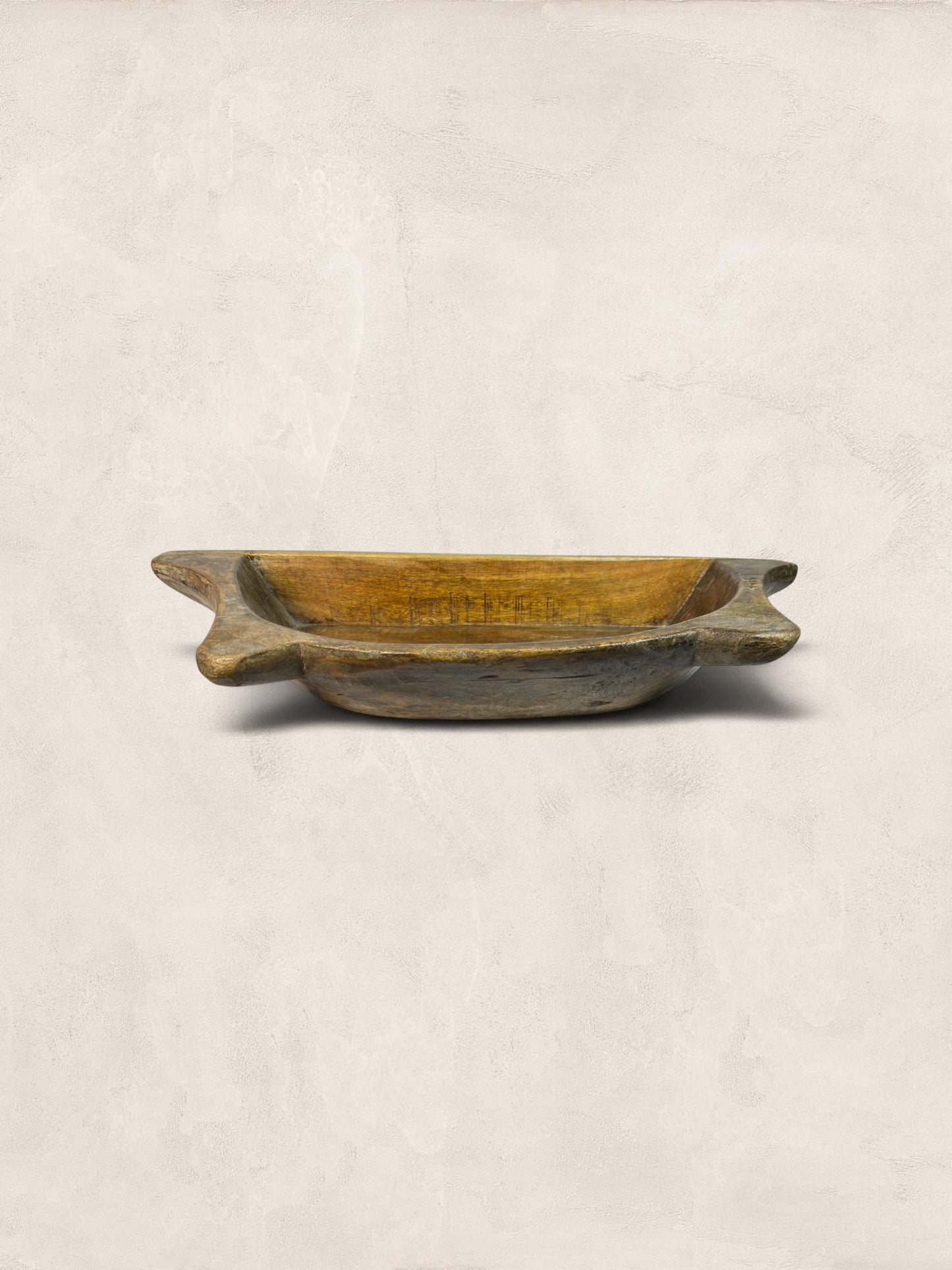 Antique Hand-Hewn Oak Dough Bowl Trencher