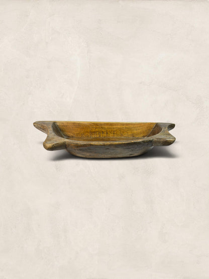 Antique Hand-Hewn Oak Dough Bowl Trencher