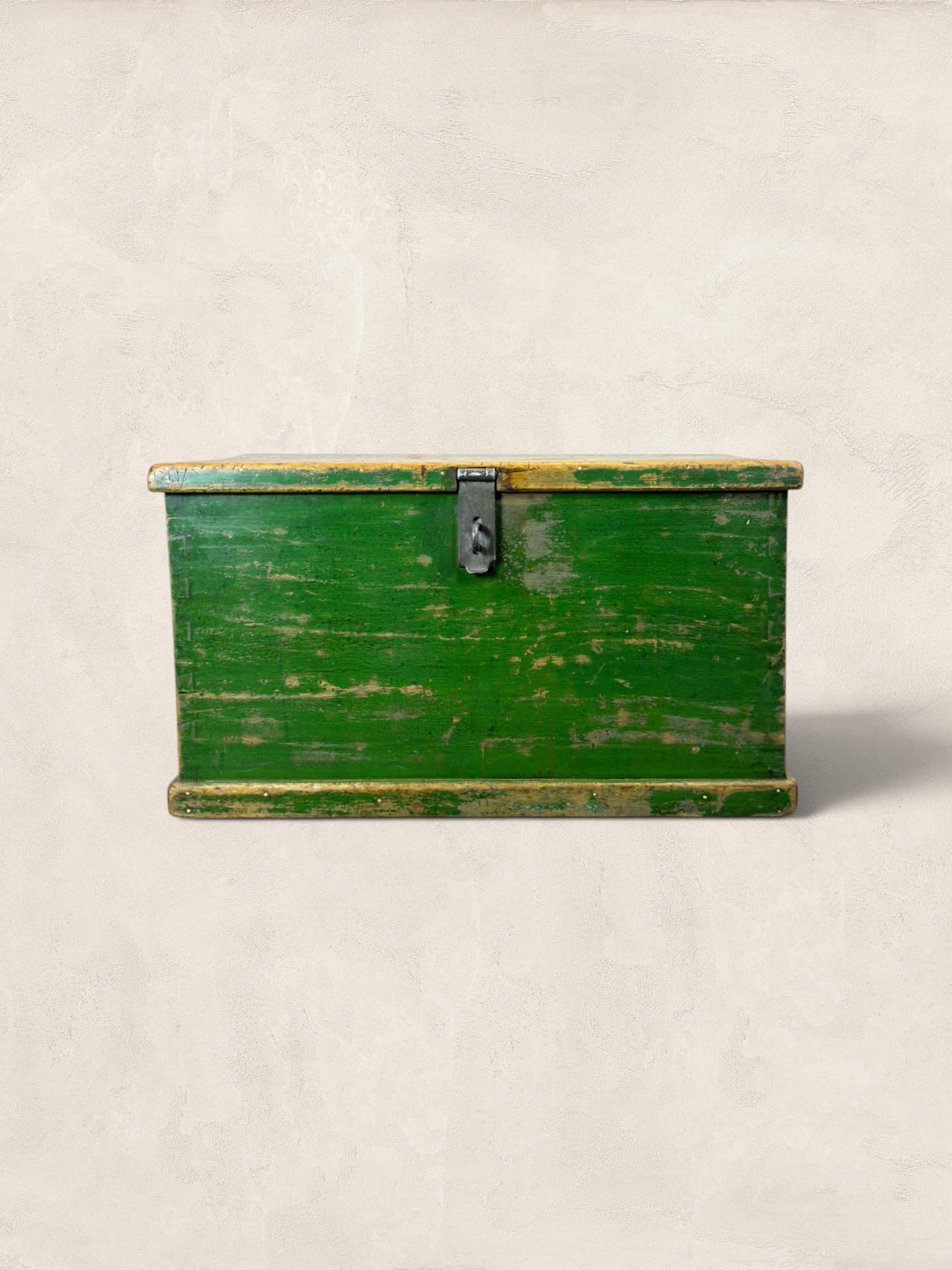 Edwardian Pine Green Wooden Chest