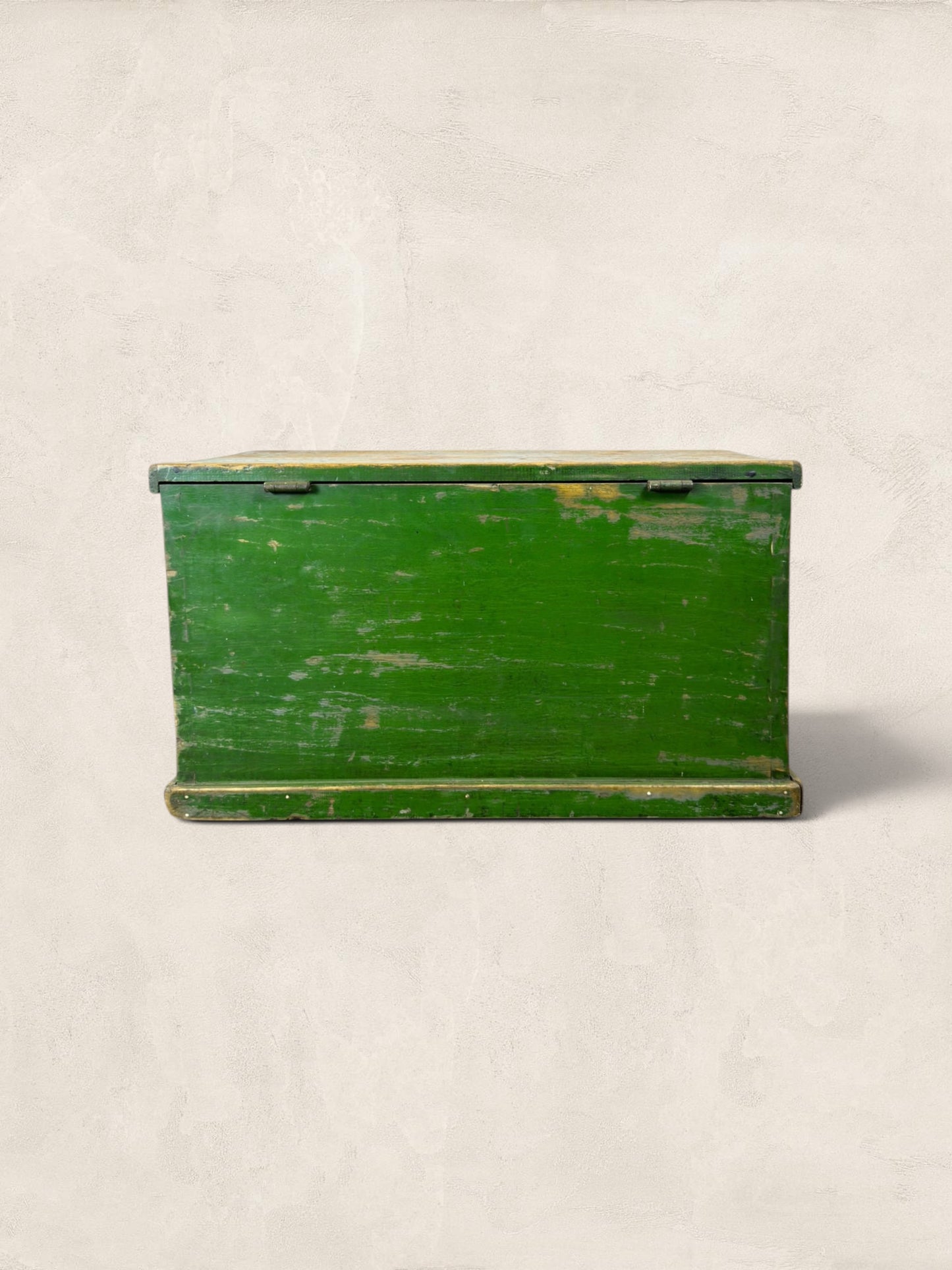 Edwardian Pine Green Wooden Chest