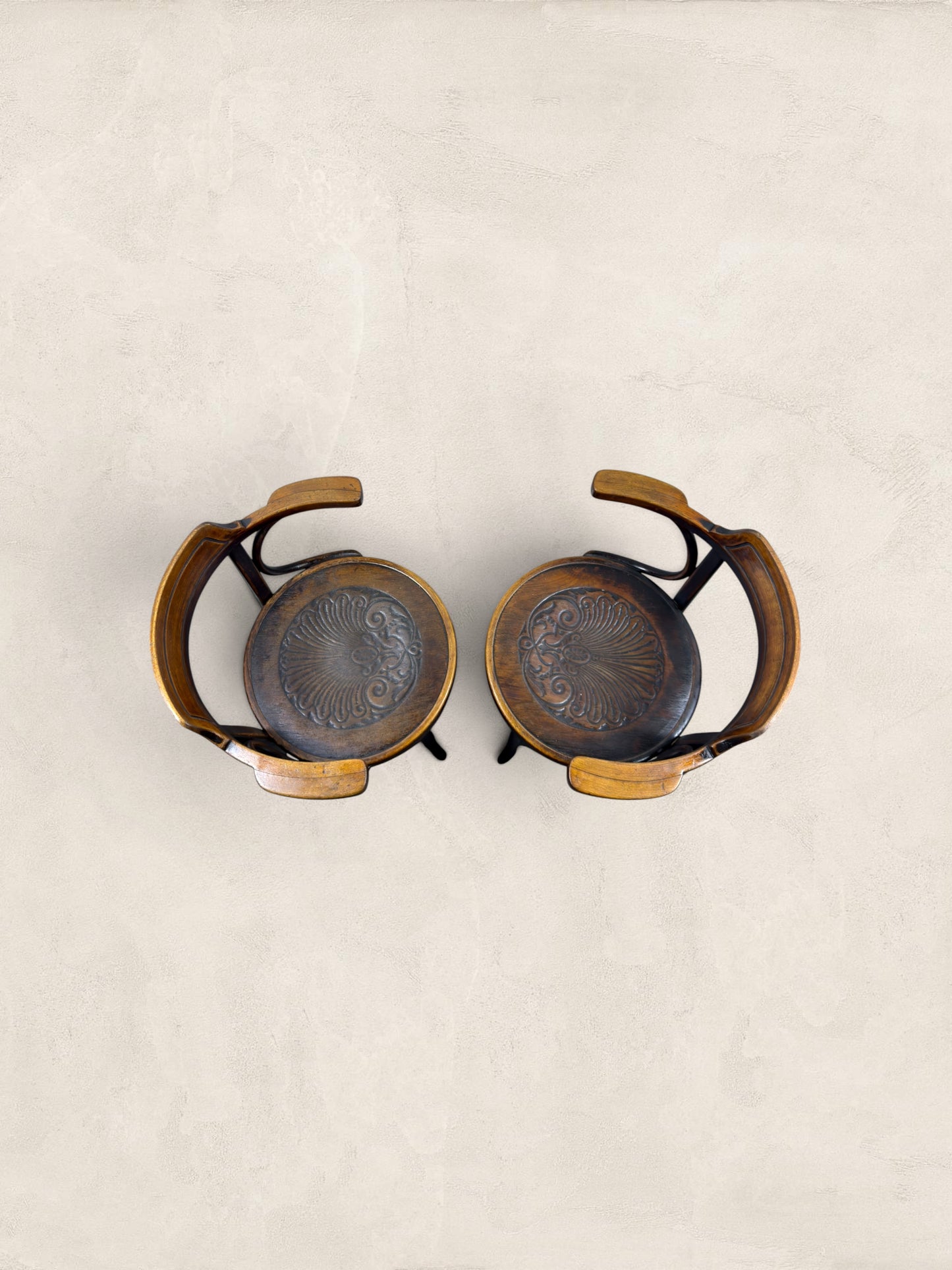 Pair of Beech Bentwood Chairs in a Thonet Style