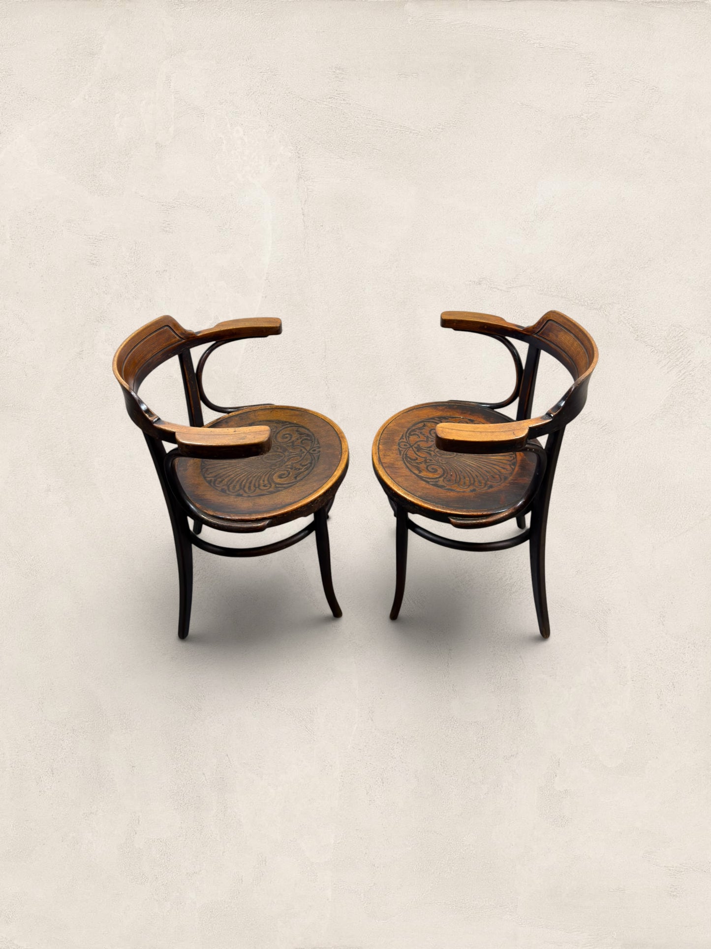 Pair of Beech Bentwood Chairs in a Thonet Style