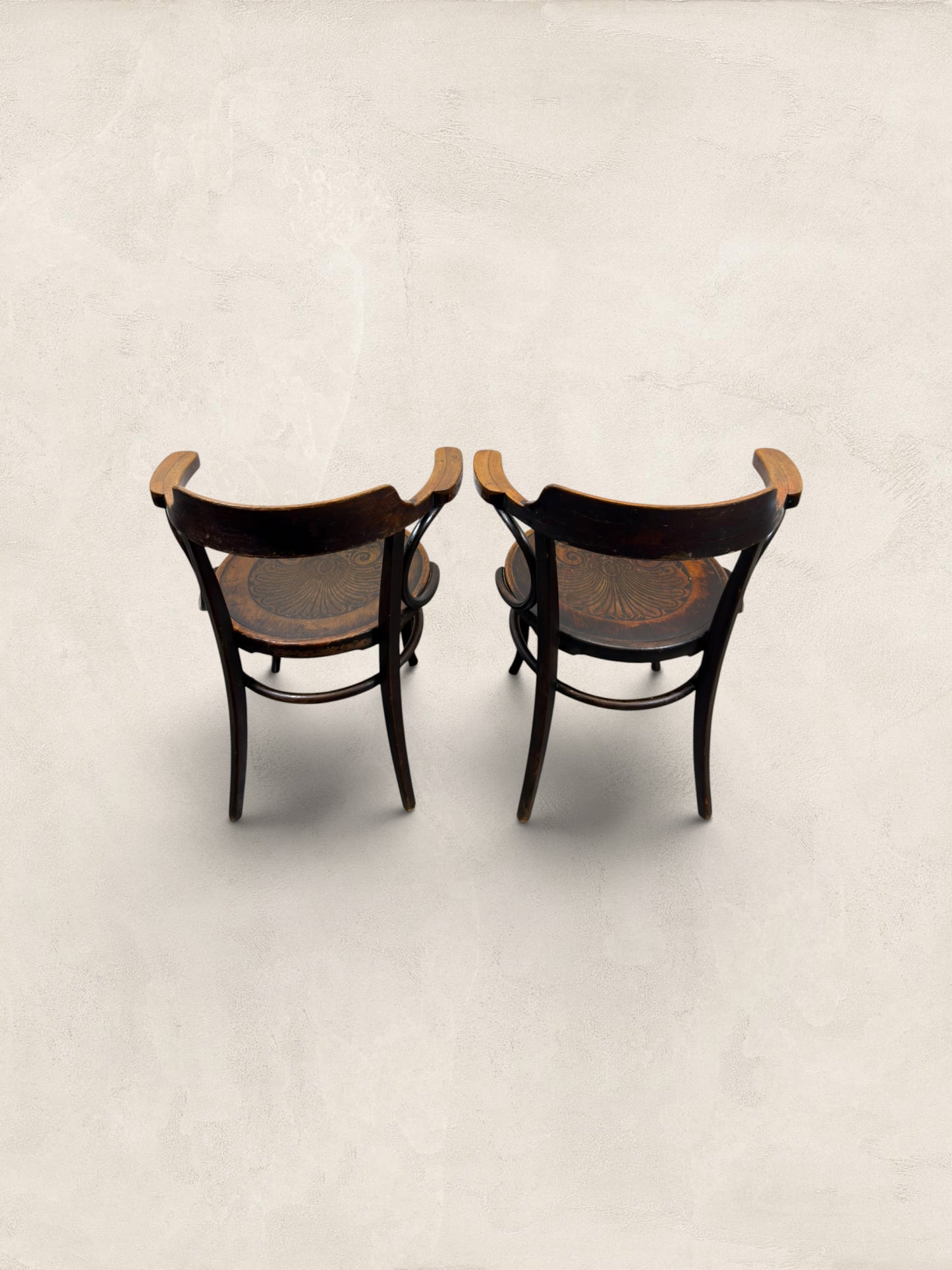 Pair of Beech Bentwood Chairs in a Thonet Style