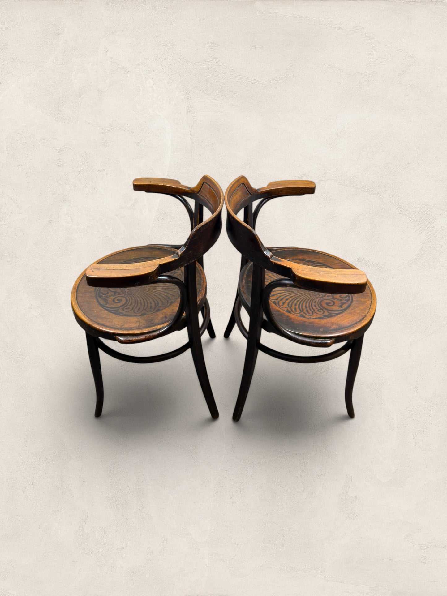 Pair of Beech Bentwood Chairs in a Thonet Style