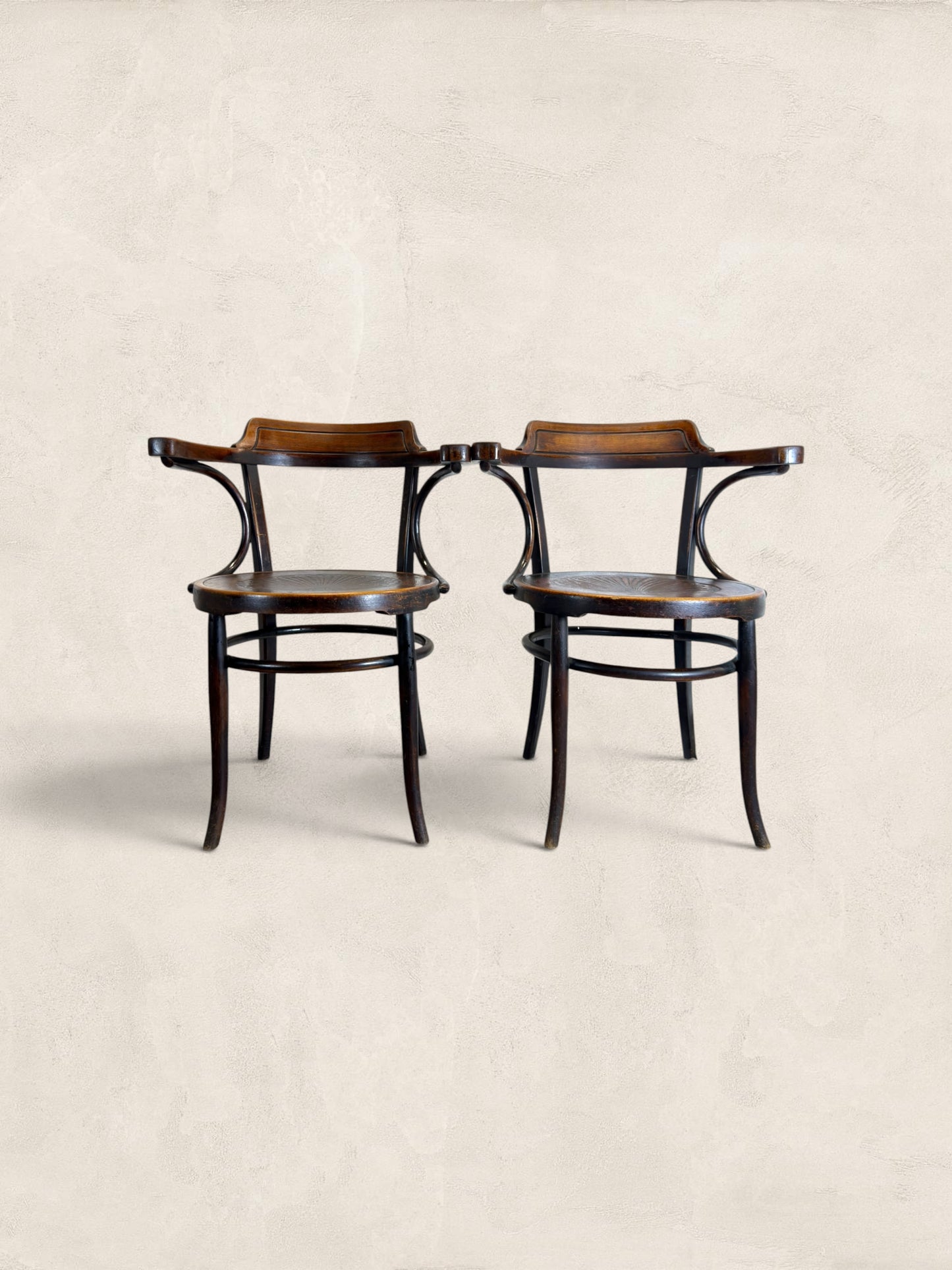 Pair of Beech Bentwood Chairs in a Thonet Style