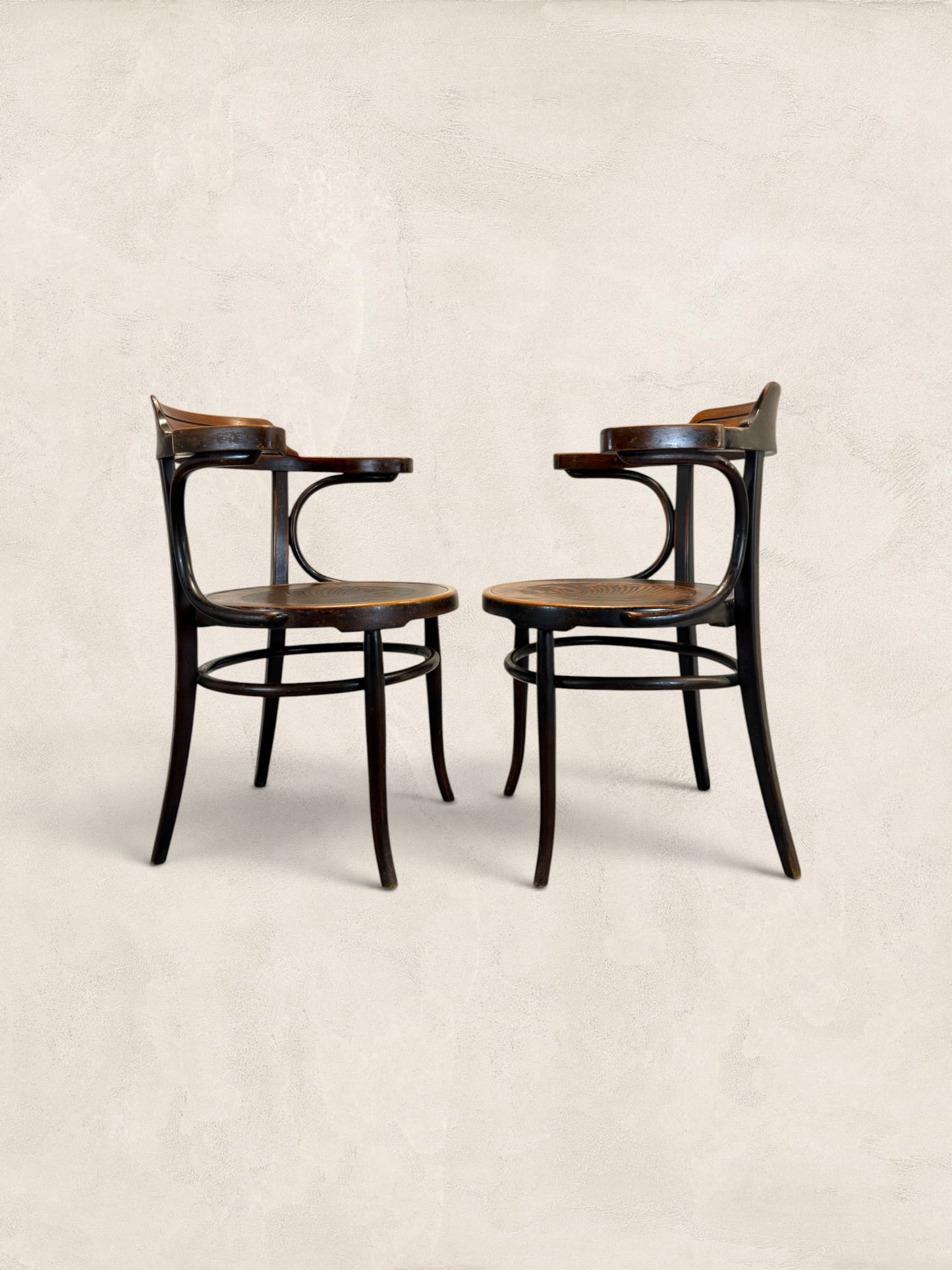 Pair of Beech Bentwood Chairs in a Thonet Style