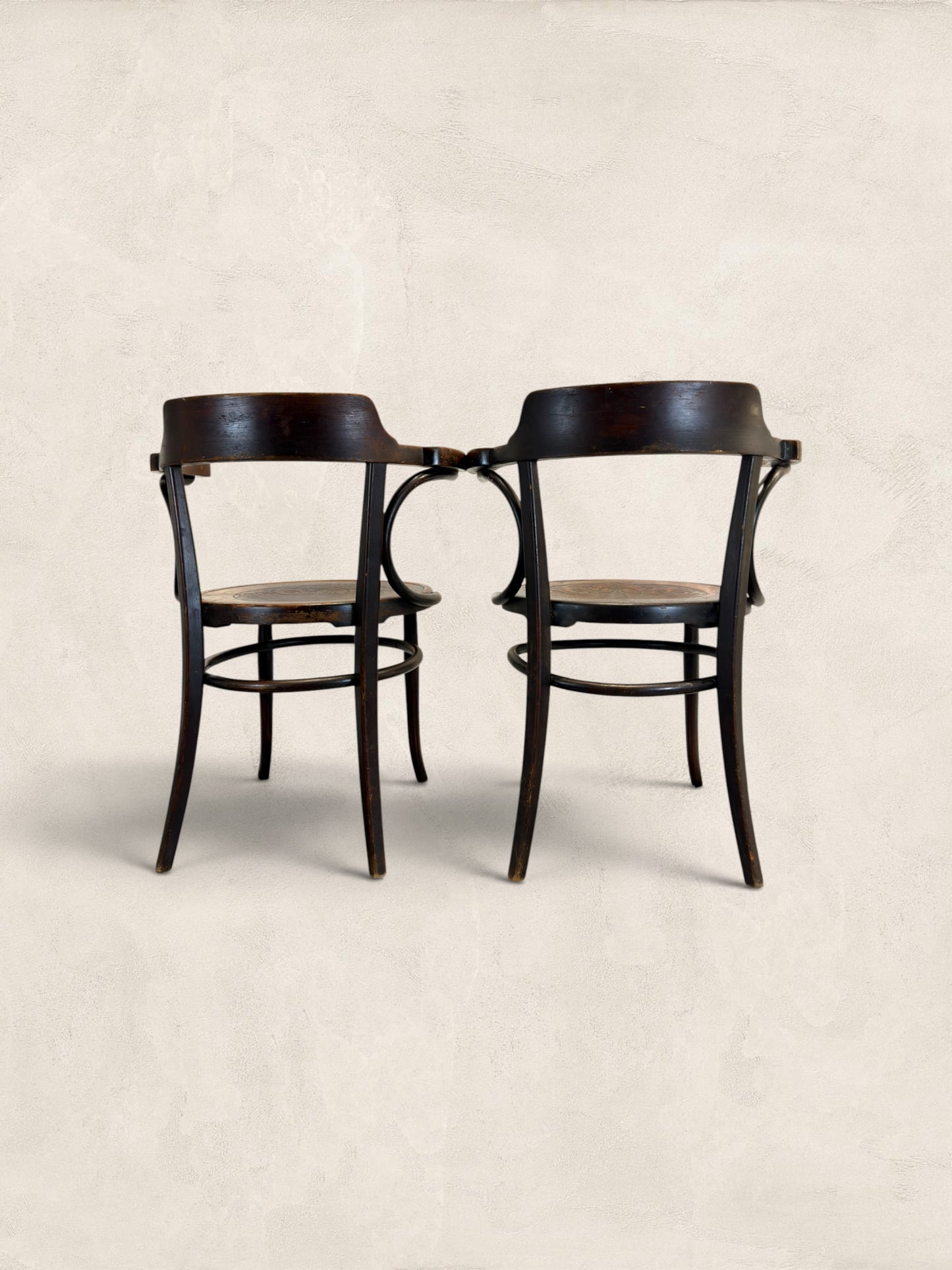 Pair of Beech Bentwood Chairs in a Thonet Style