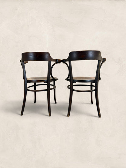 Pair of Beech Bentwood Chairs in a Thonet Style