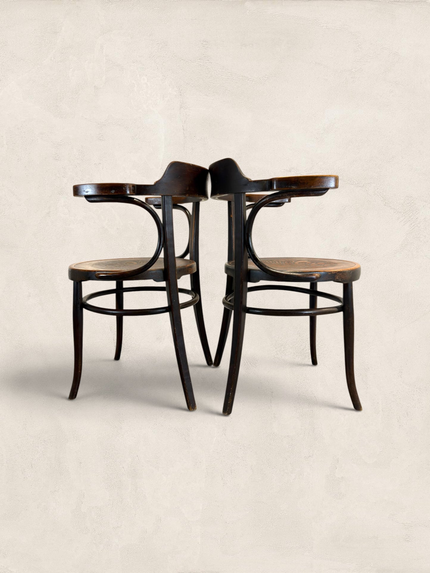 Pair of Beech Bentwood Chairs in a Thonet Style