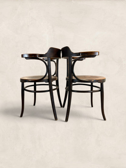 Pair of Beech Bentwood Chairs in a Thonet Style