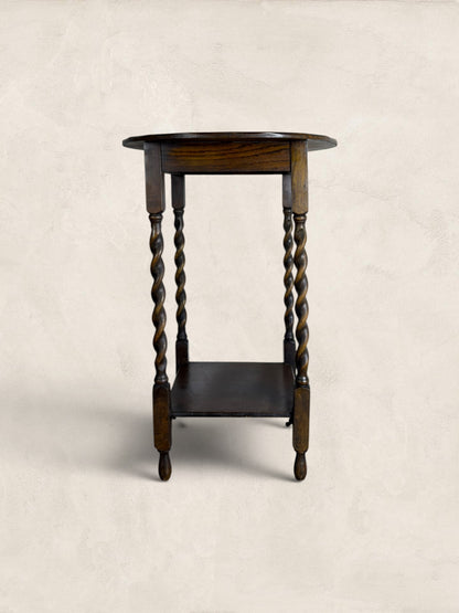 Oak Barley Twist Occasional Side Table