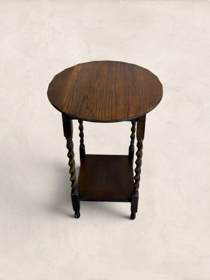 Oak Barley Twist Occasional Side Table