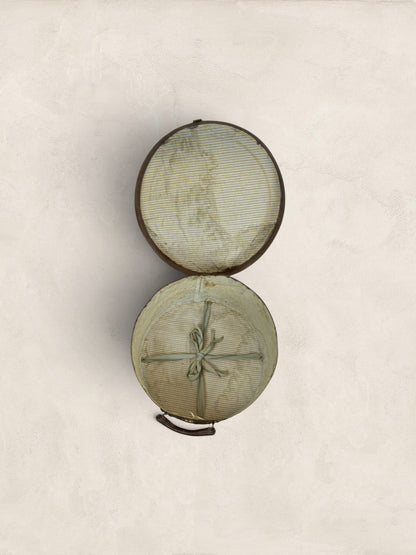 Edwardian Monogrammed Leather Hat Box "T.S."